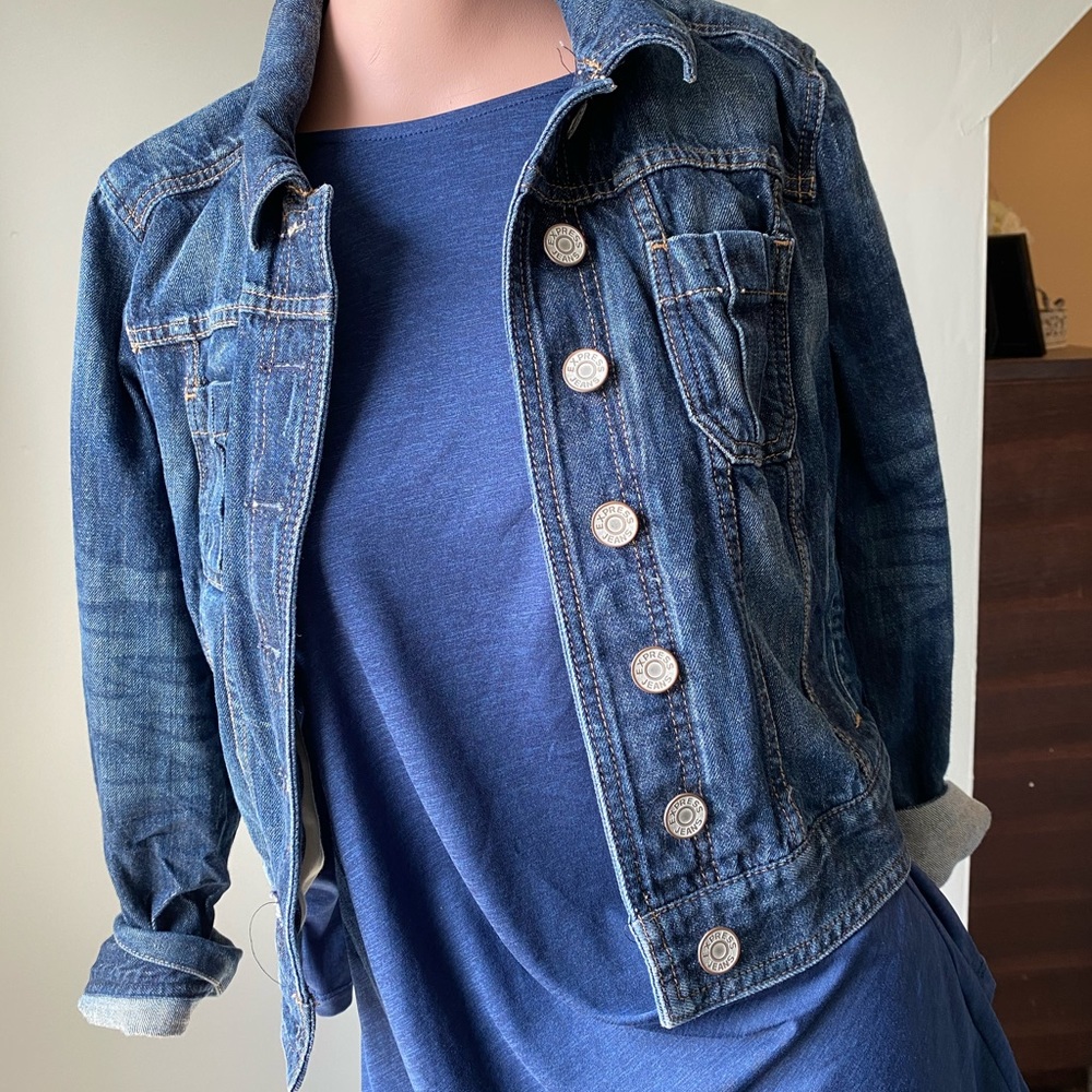 Express Crop Denim Jacket Ladies Medium